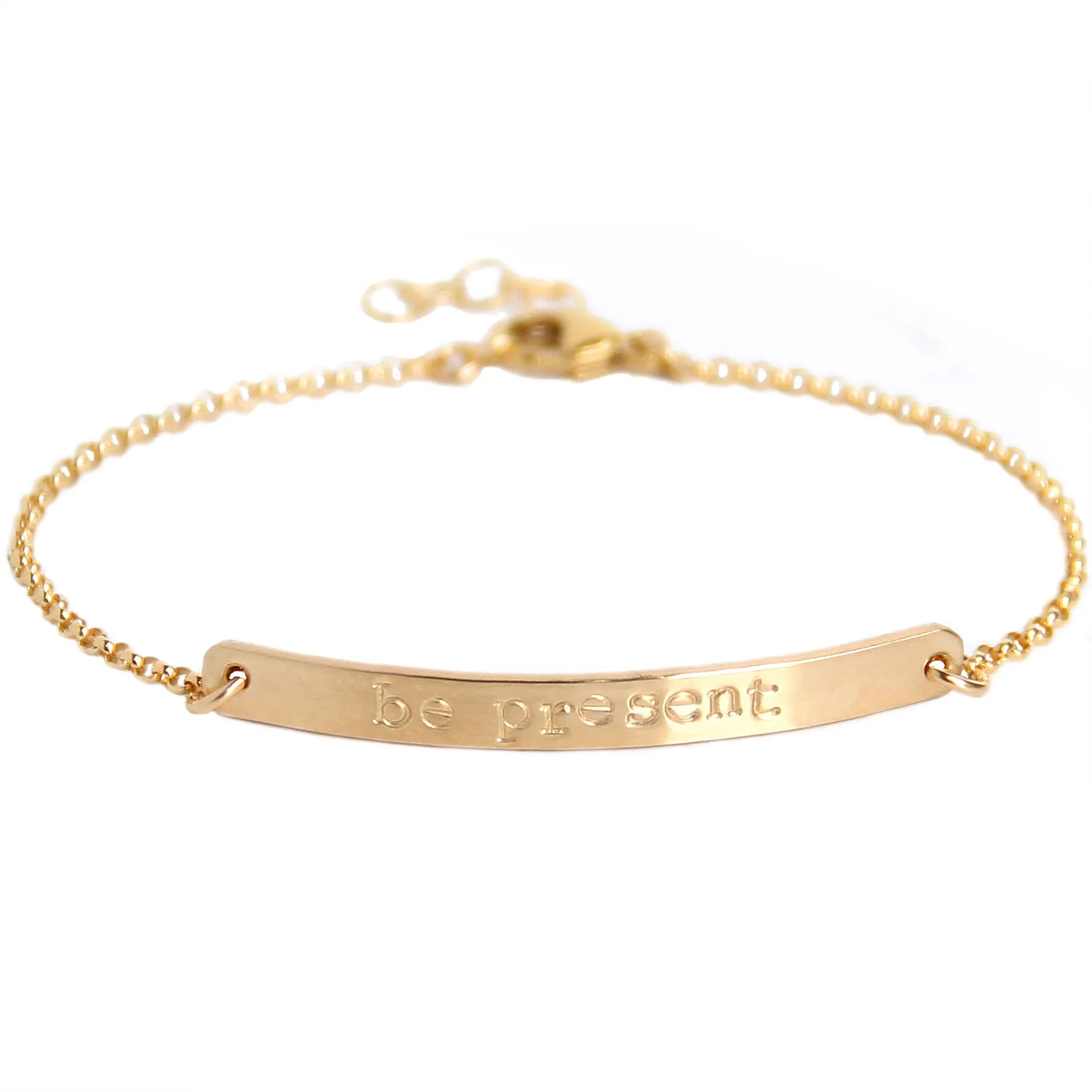 Custom Mantra Bar Bracelet | Gold