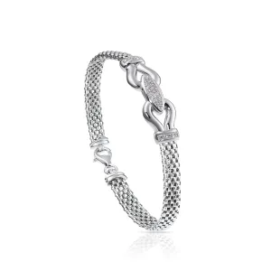 CZ Italian Reversal Bracelet in Sterling Silver