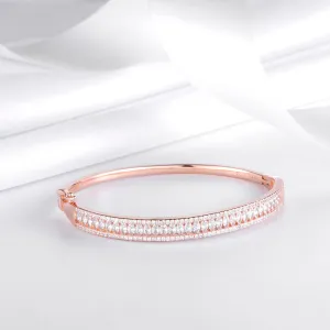 CZ Rose Gold Plated 925 Sterling Silver Kada Bracelet