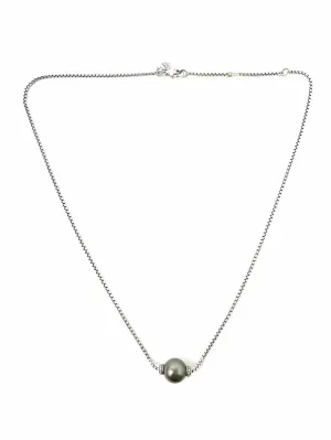 DAVID YURMAN Solari Tahitian Pearl & Pave Diamond .925 Necklace