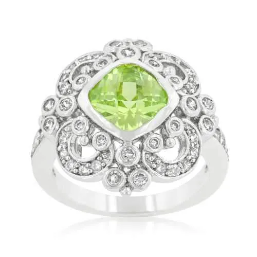 Elegant Peridot Crest Ring