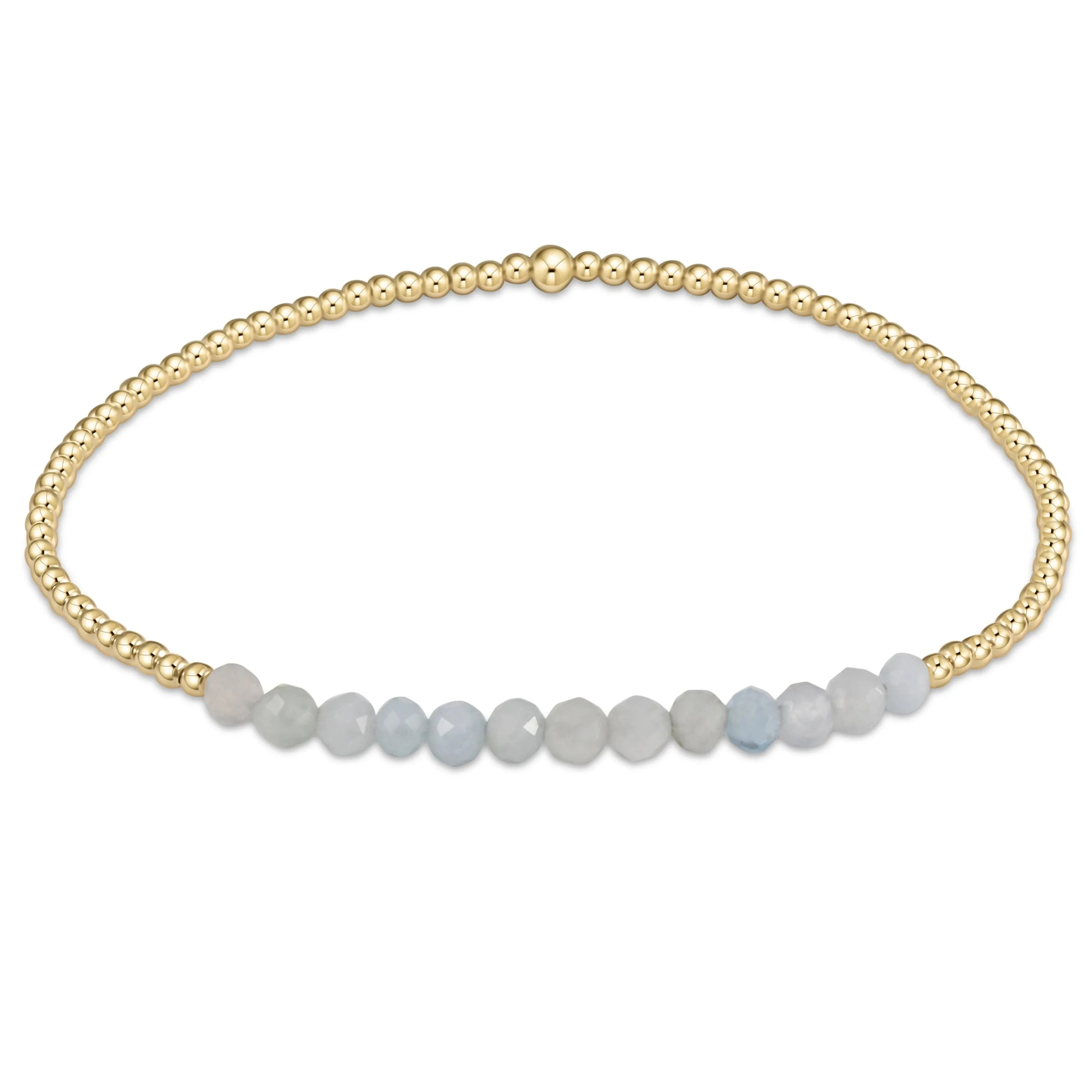 Enewton Gold Bliss 2mm Bead Bracelet - Aquamarine