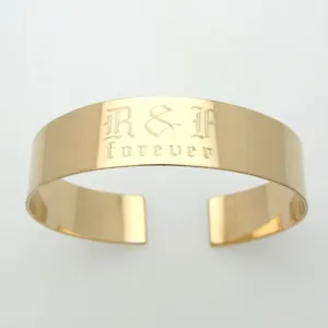 Engraved Gold Cuff Bracelet