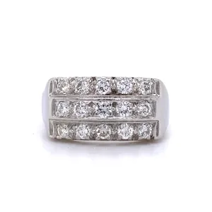 Estate Platinum Vintage Inspired Diamond Band