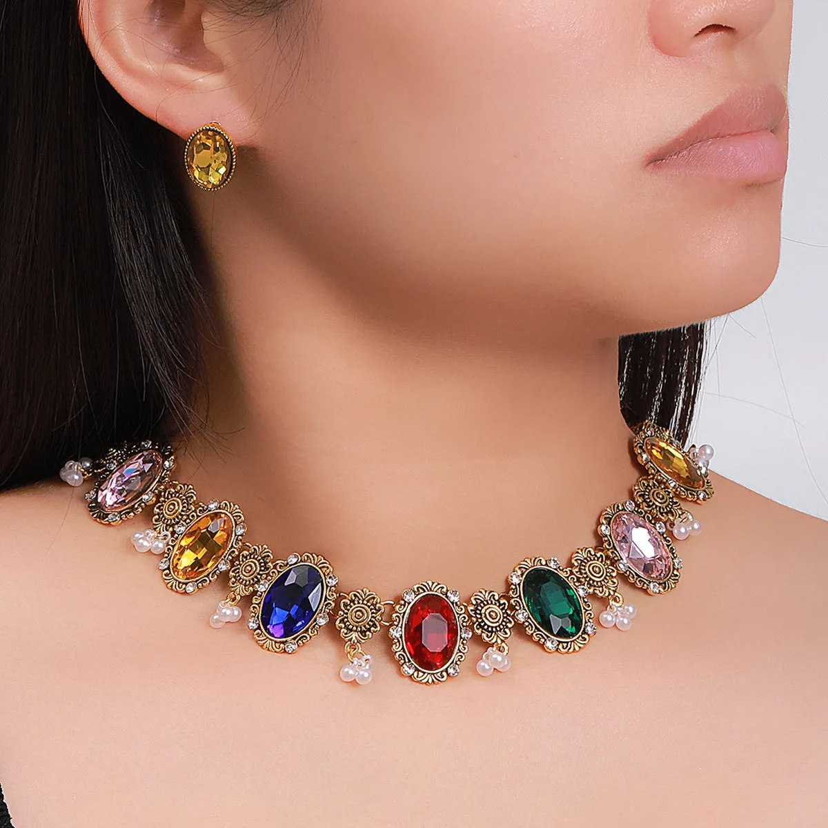 European Gemstone Bridal Jewelry Set - Planderful Collection - Savanna Rhythms