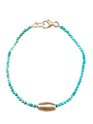 Faceted Turquoise Sliding Sterling Bead Bracelet