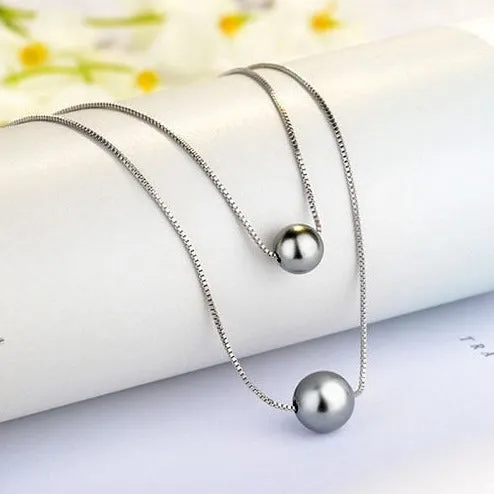 Fashion Jewelry Natural Freshwater Pearl Necklace for Women  in 925 Sterling Silver