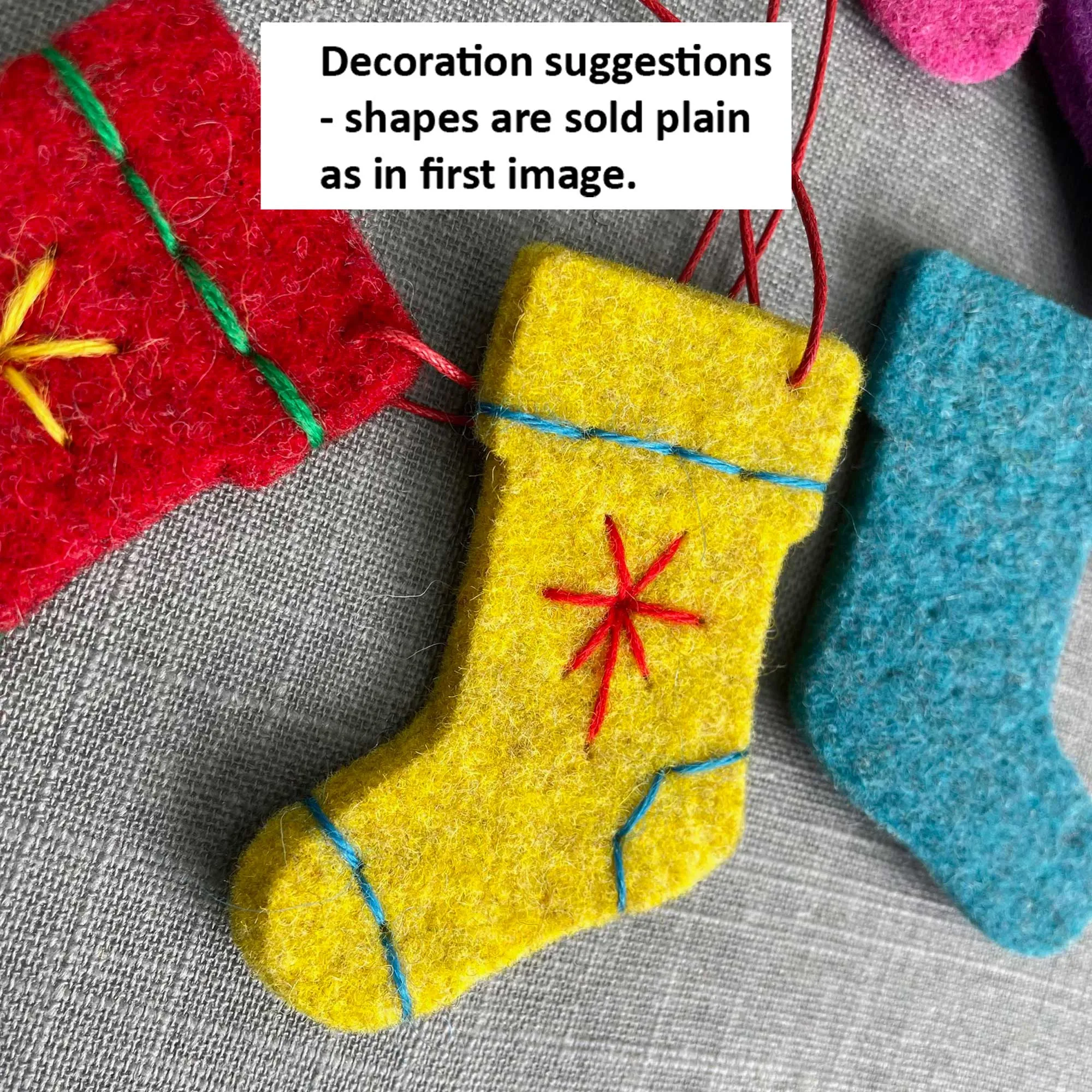 Festive Selection Box of Felt Decorations