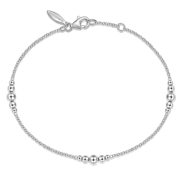 Gabriel & Co. Gold Chain Bracelet with Graduating Bead Stations