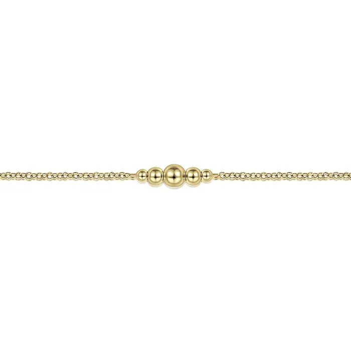 Gabriel & Co. Gold Chain Bracelet with Graduating Bead Stations