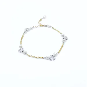 Gold and Silver Pearl Bracelet