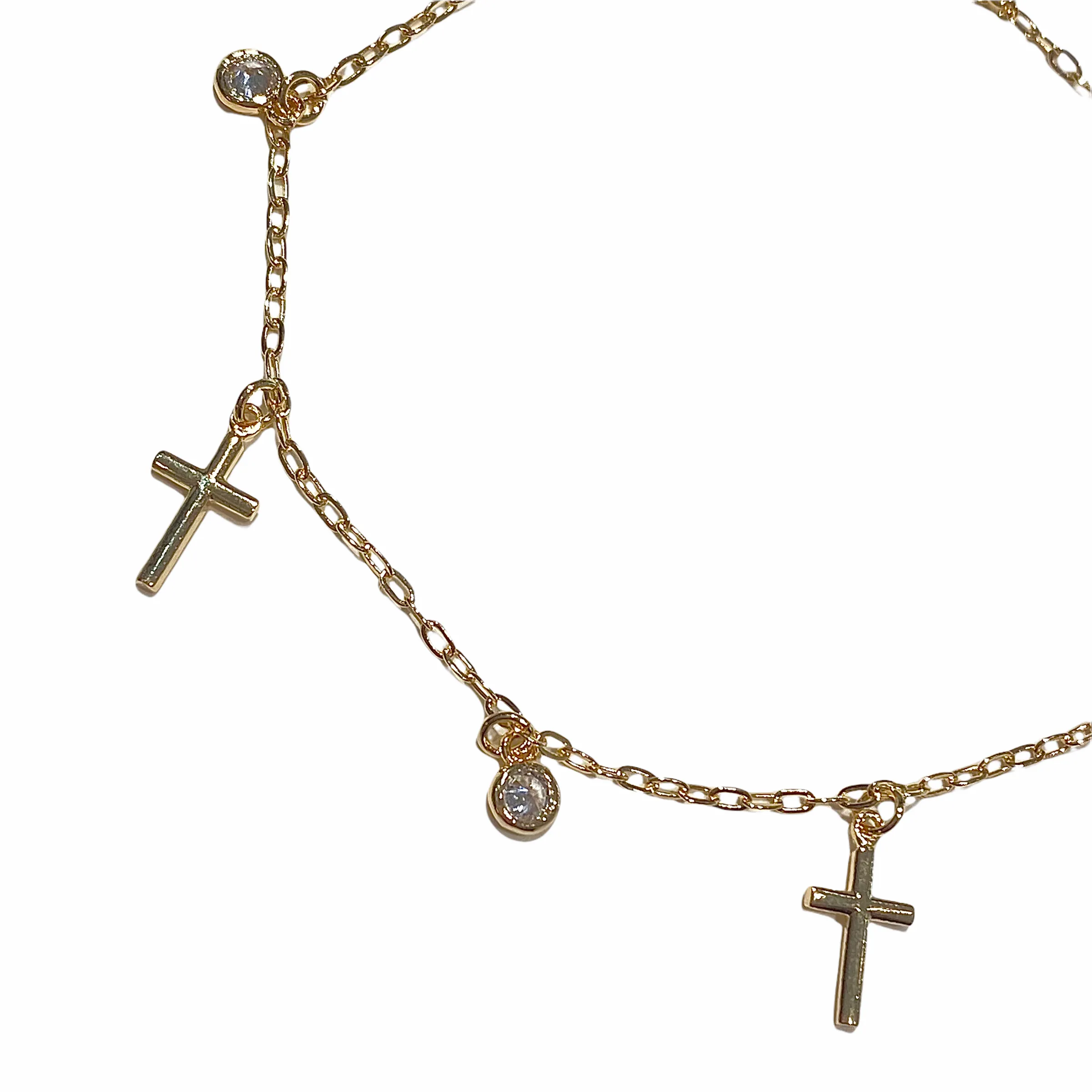 Gold Filled Cross Charm Bracelet