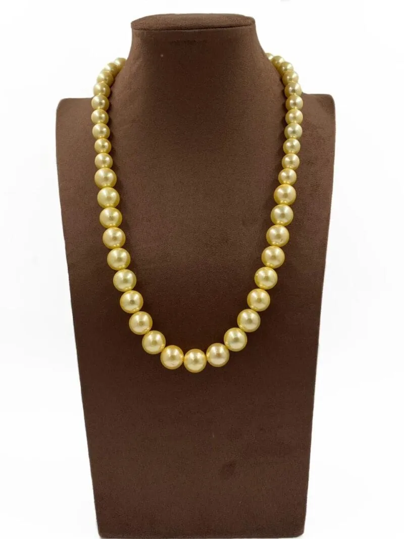 Golden Shell Pearls Beaded Necklace For Women By Gehna Shop