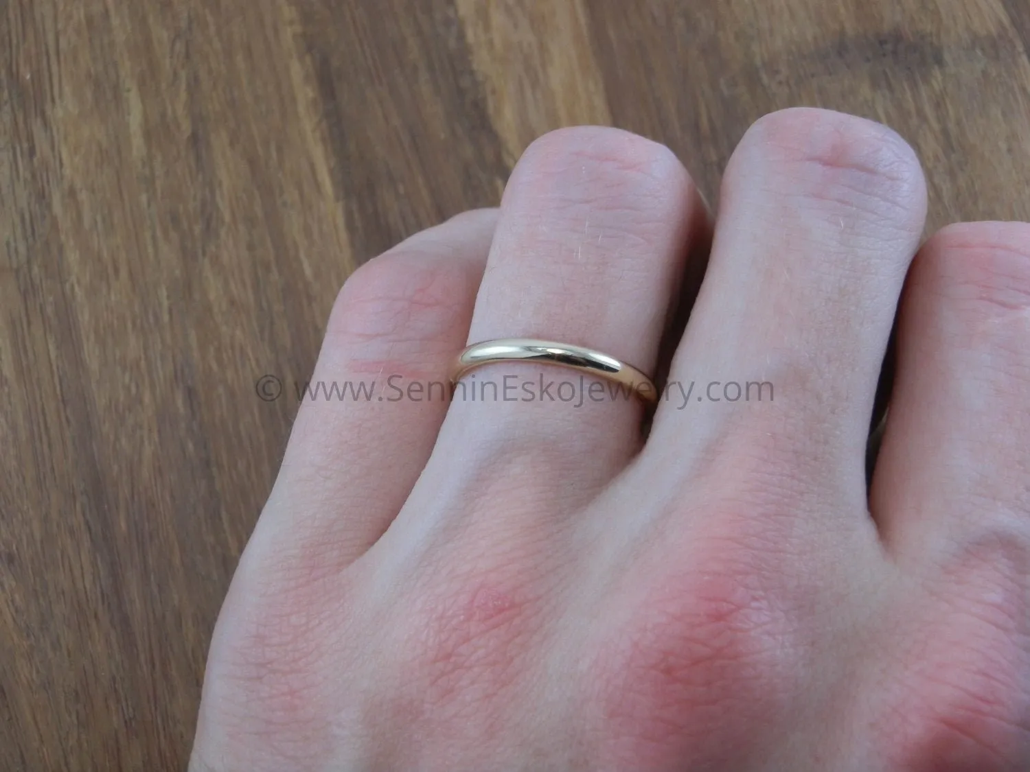 Half Round 14kt Yellow Gold 2.5x1.2mm Band - Glossy Finish