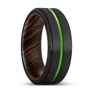 HAYWARD | Wenge Wood, Black Tungsten Ring, Green Groove, Stepped Edge