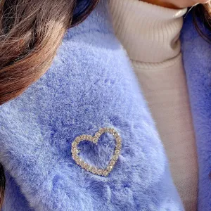 Heart Brooch with Crystal Diamante Heart