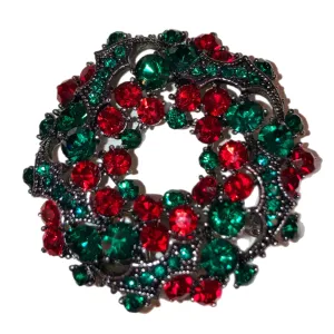 Holly Leaf Wreath Brooch