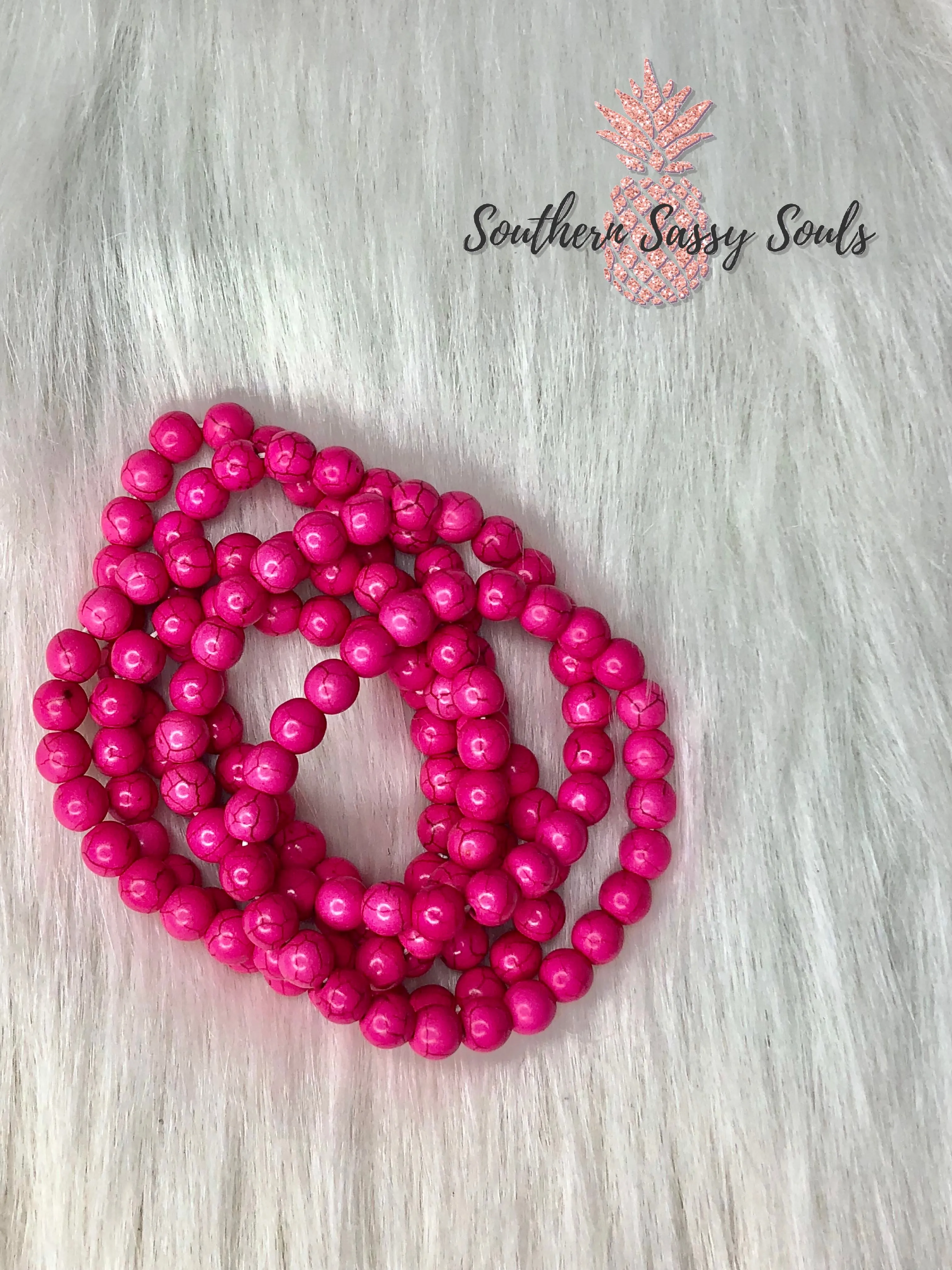 Hot Pink Turquoise Bracelet