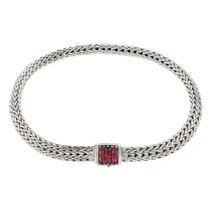 John Hardy Classic Chain Bracelet with Pink Spinels