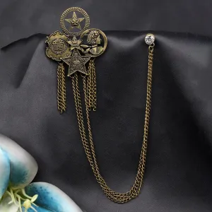 Kavove Starry Crown Carol Basket Brass Colour Brooch