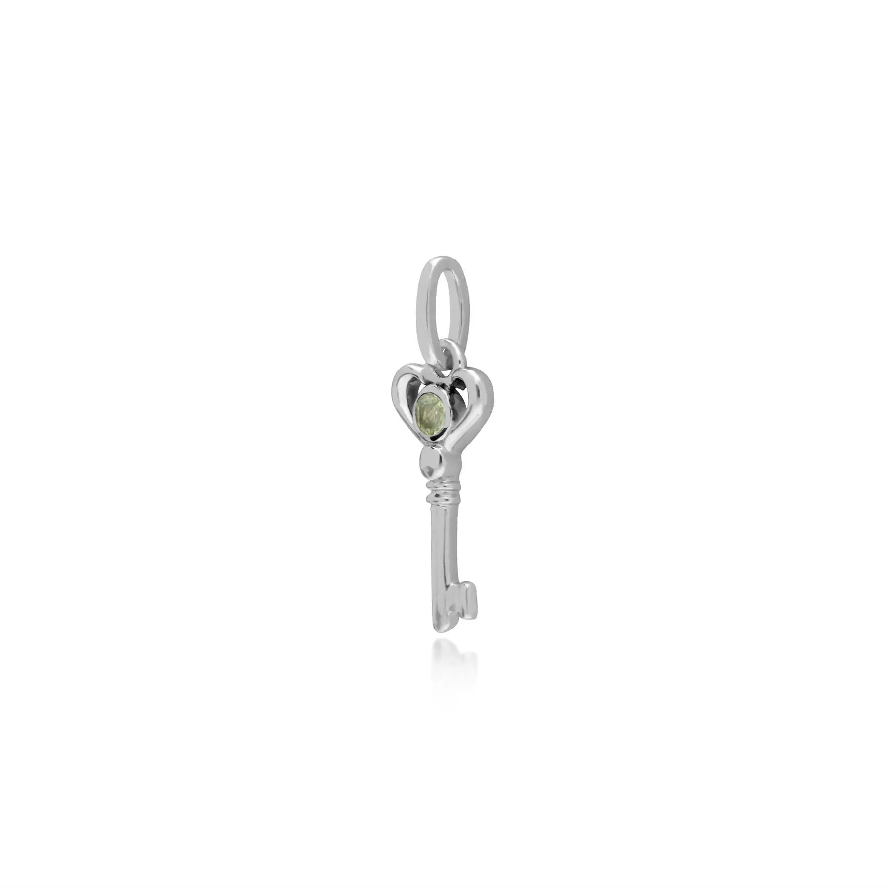 Klassischer Kleiner Peridot Schlüsselanhänger in Sterling Silber