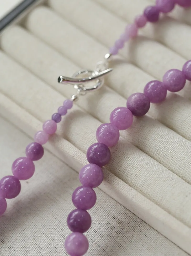 Lavender Grapevine Gemstone Beaded Necklace