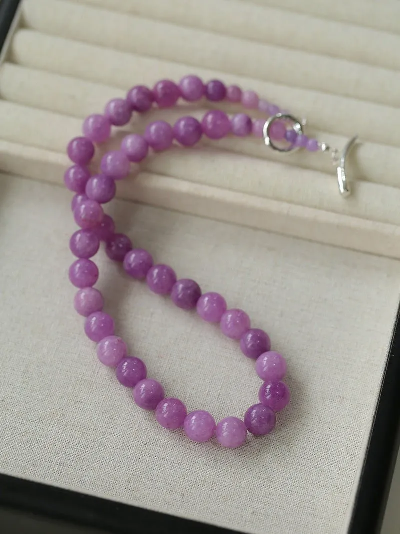 Lavender Grapevine Gemstone Beaded Necklace