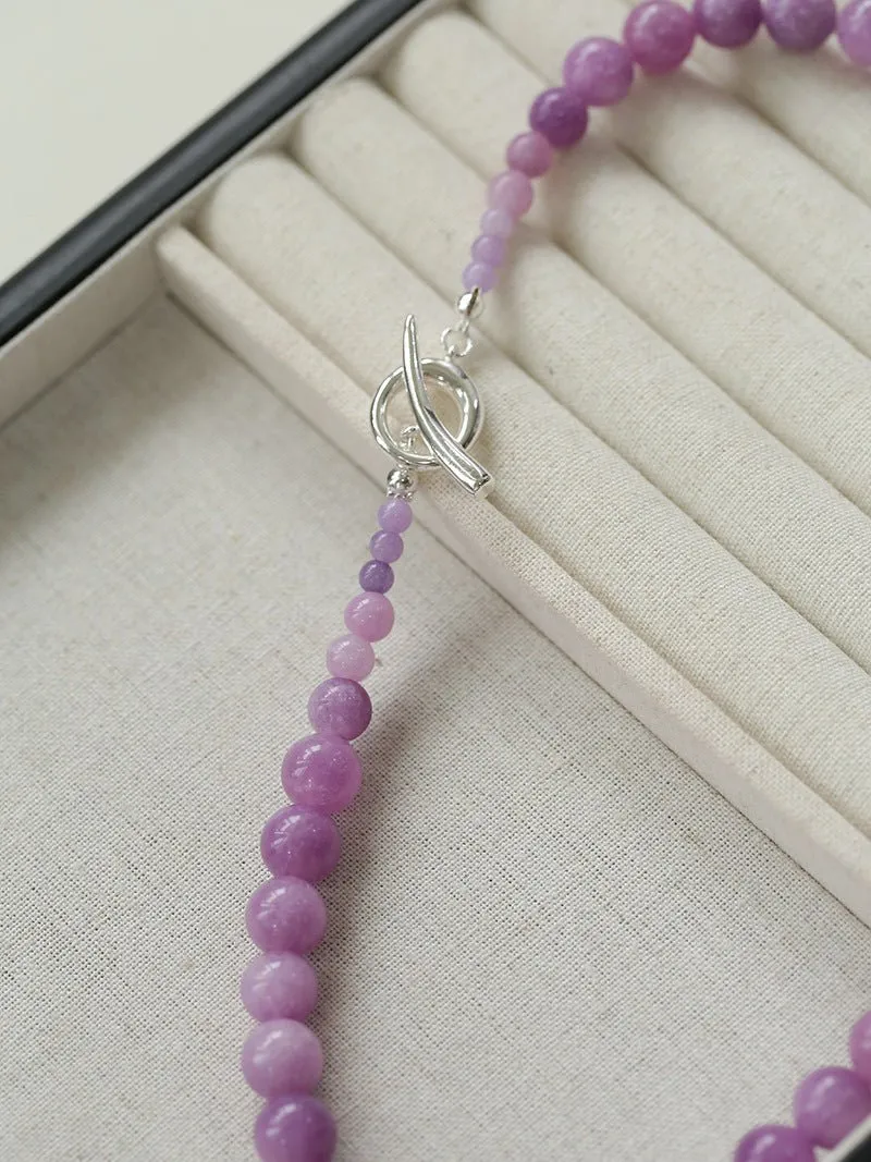 Lavender Grapevine Gemstone Beaded Necklace