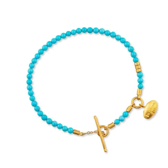 Lika Behar Sarah Armenian Turquoise Bracelet in 24K Yellow Gold