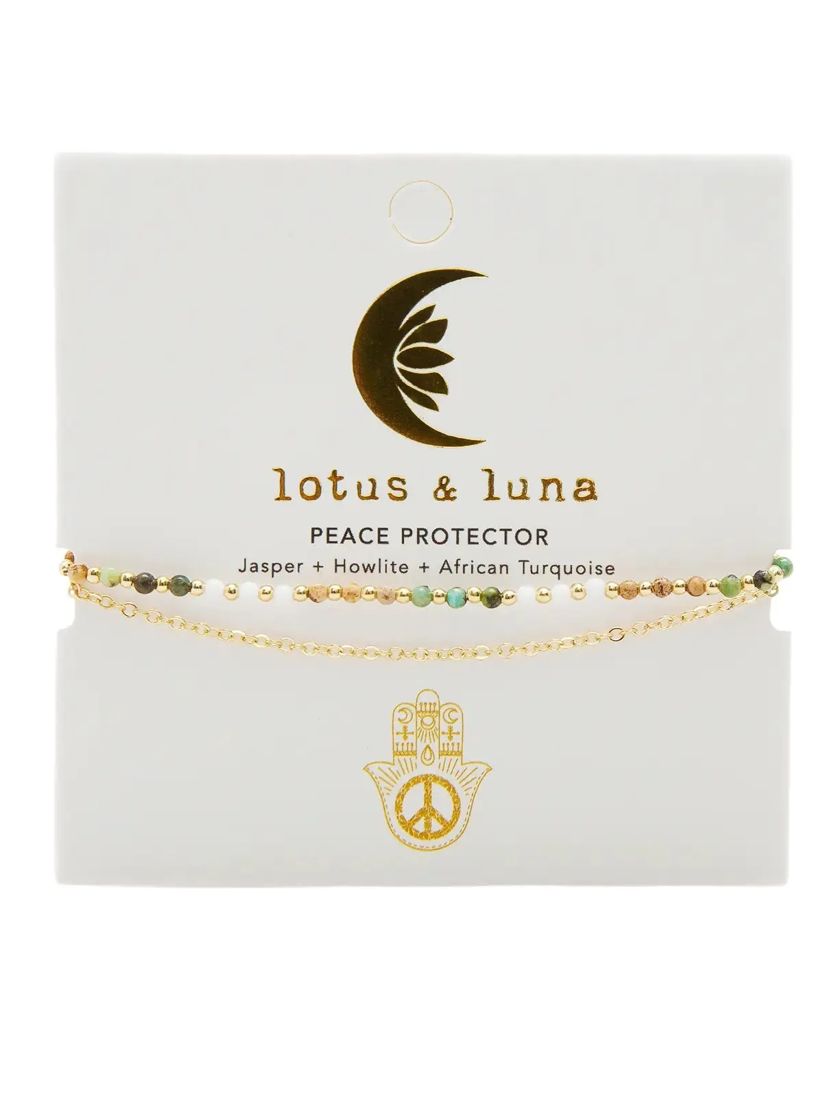 Lotus & Luna Peace Protector 2mm Layered Healing Bracelet