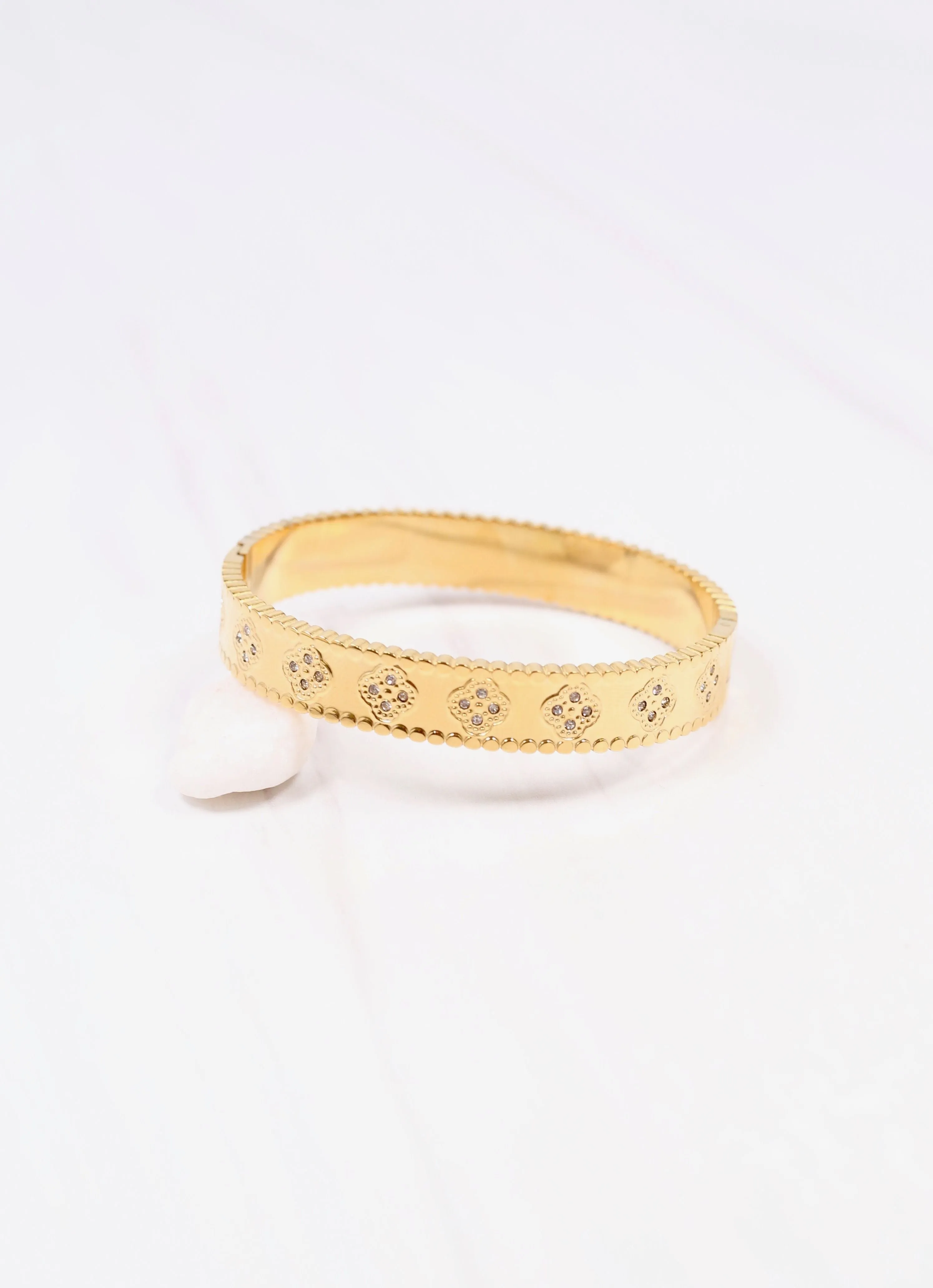 Lune CZ Clover Bracelet GOLD