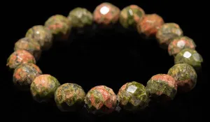 Luxury Faceted Unakite Natural Gemstone Bracelet