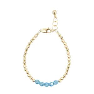 March Birthstone Bracelet (3MM   4MM beads)