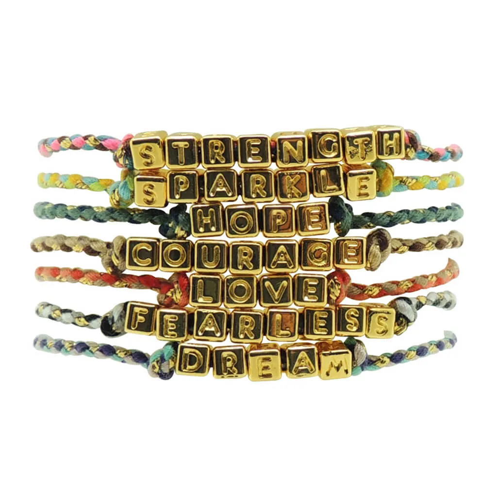 Mini Midas Alphabet Cube Personalised Multicolour Braid Cord Bracelet