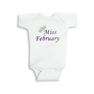 Miss Birthstone Glitter Onesie