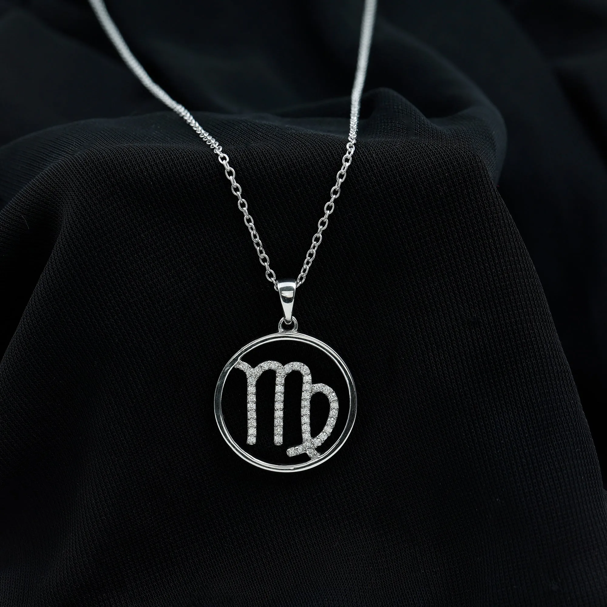 Moissanite Virgo Zodiac Pendant Necklace