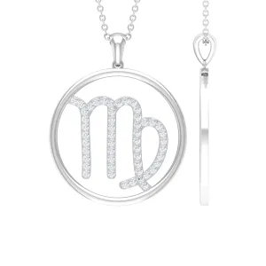 Moissanite Virgo Zodiac Pendant Necklace