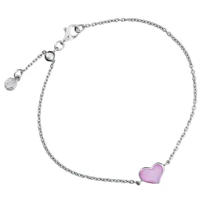 Mother of Pearl Heart Sterling Silver Bracelet