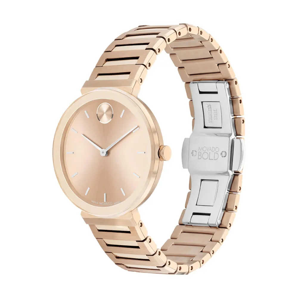 Movado BOLD Horizon Pale Rose Gold Ion-plated Women's Watch 3601089