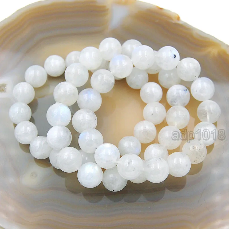 Natural Moonstone Gemstone Beads Stretch Bracelet Healing Reiki