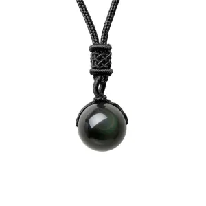 Natural Obsidian Chakra Necklace