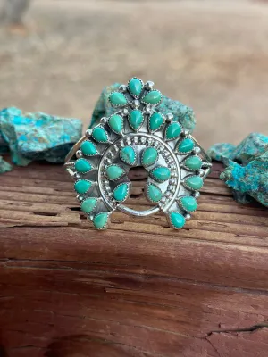 Navajo Turquoise & Sterling Silver Naja Cuff Bracelet