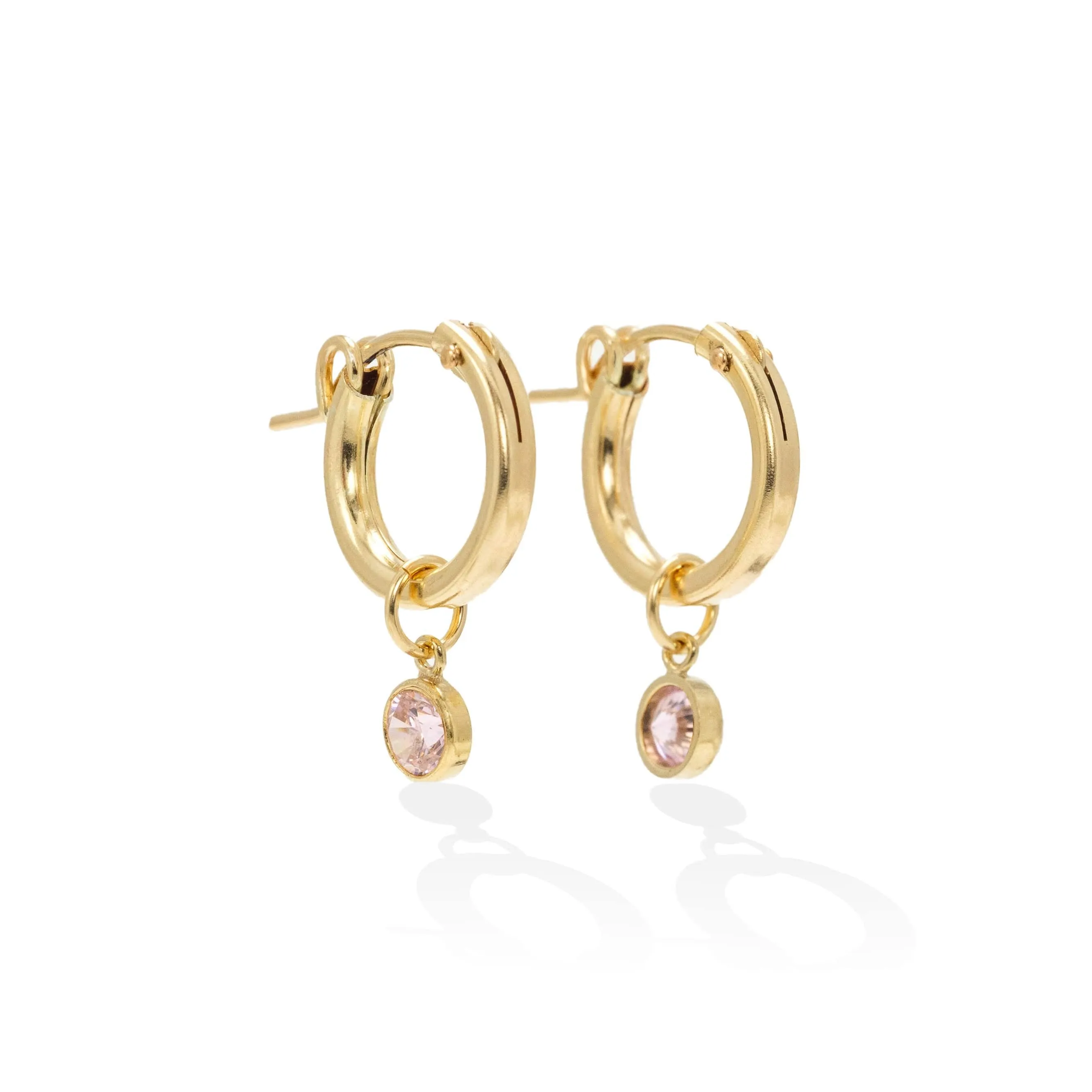 October Birthstone Gold-Filled Hoop Earrings