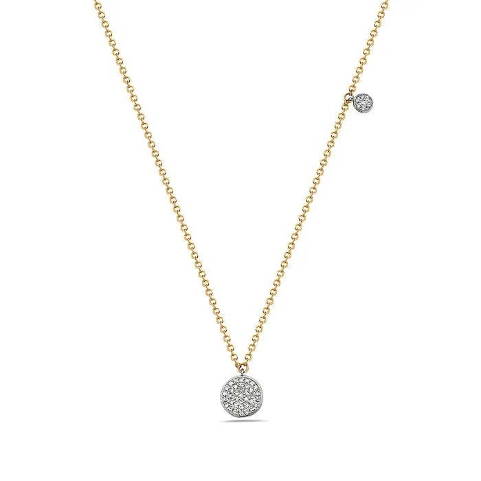 Pave Diamond Circle Pendant Necklace