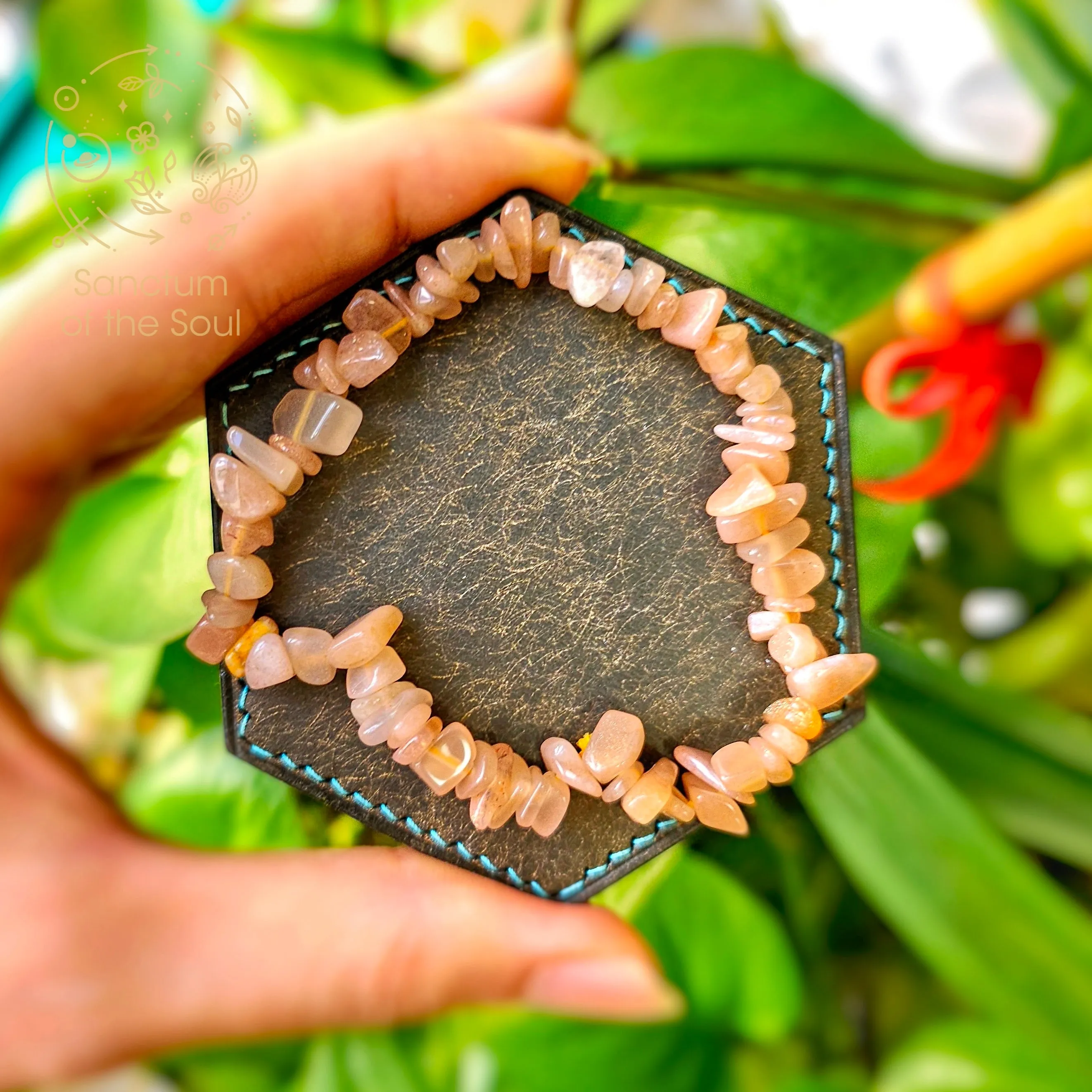 Peach Moonstone Chip Bracelet