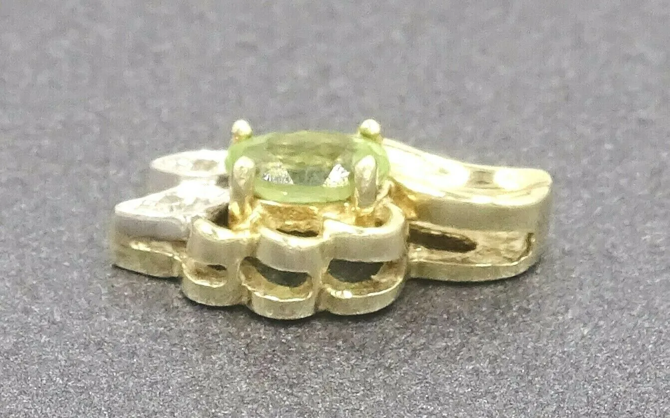 Peridot & Diamond 10ct Yellow Gold Pendant