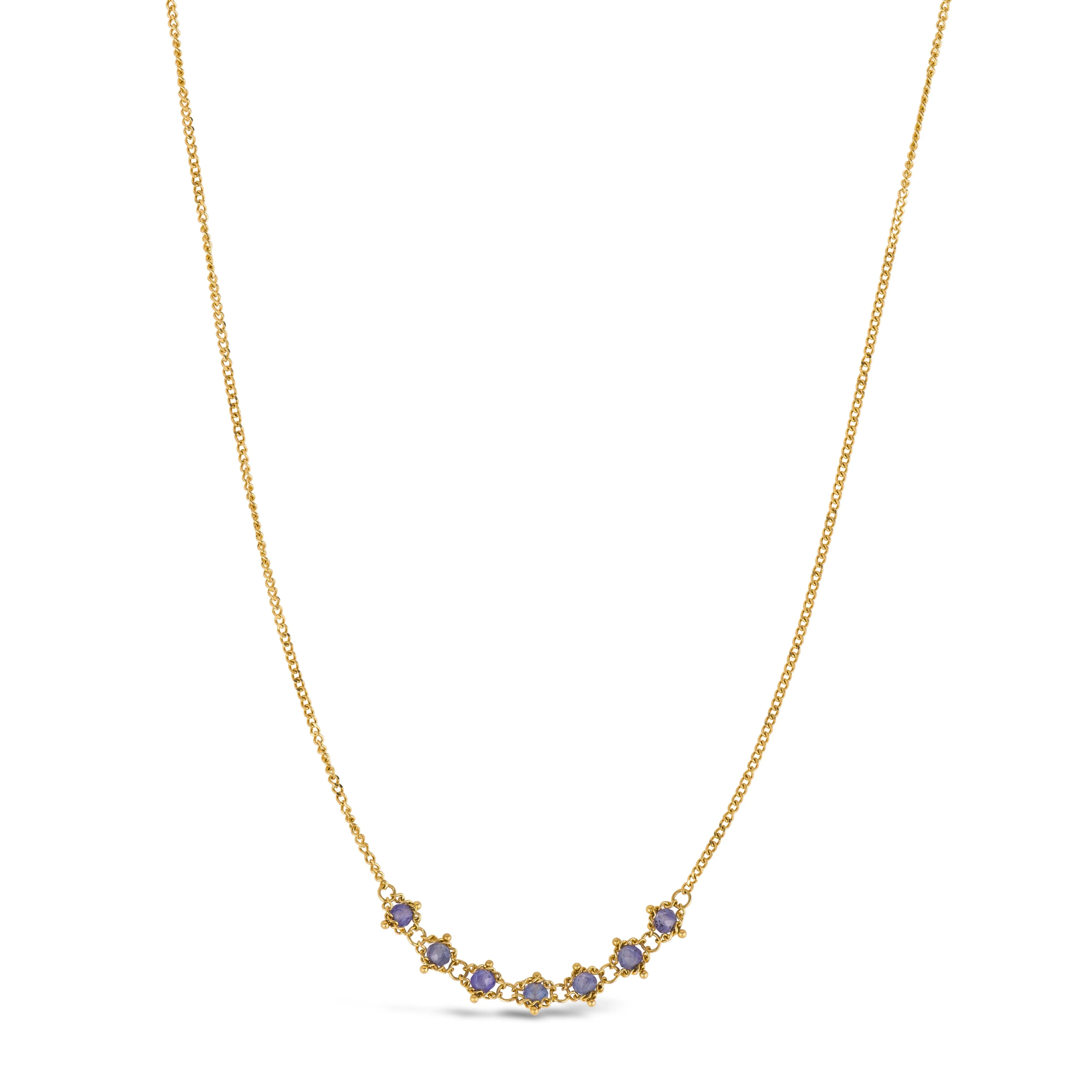 Petite Textile Row Necklace in Tanzanite