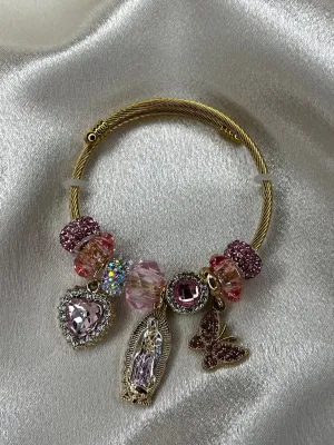 Pink & Gold Virgencita Charm Bracelet