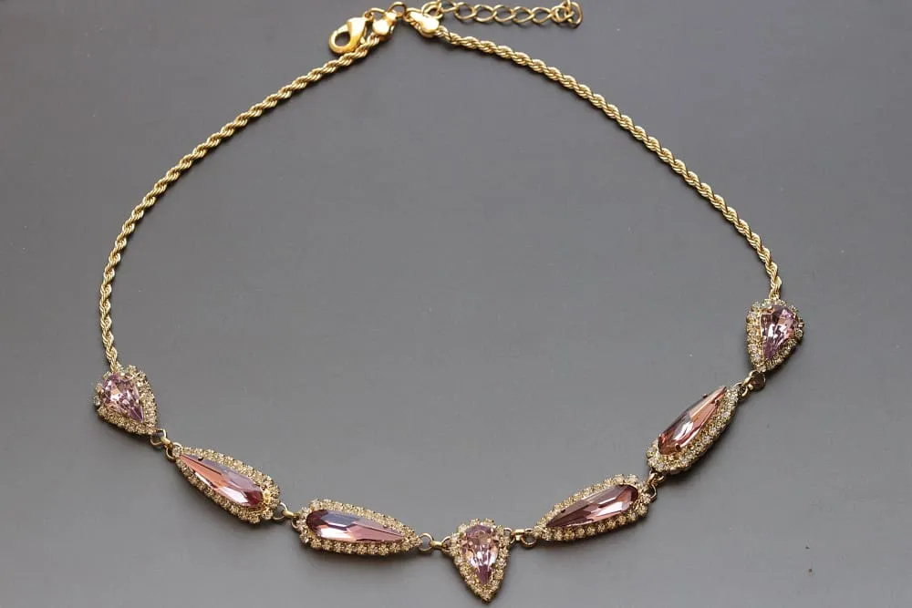 PINK CRYSTAL NECKLACE