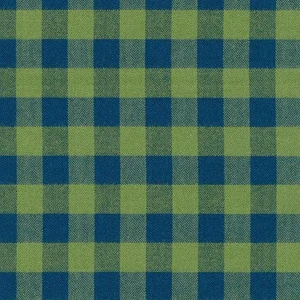 Porto Flannel Gingham in Peridot